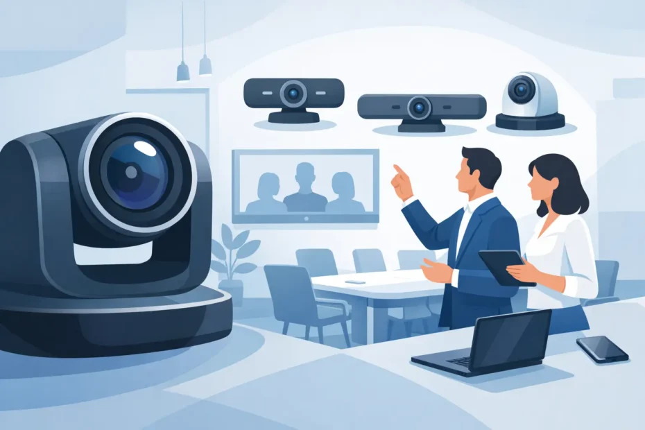 Como escolher câmera para sala de reunião