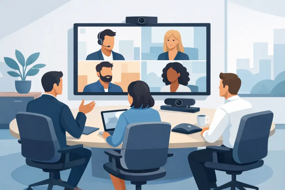Videoconferência para salas de reunião eficiente