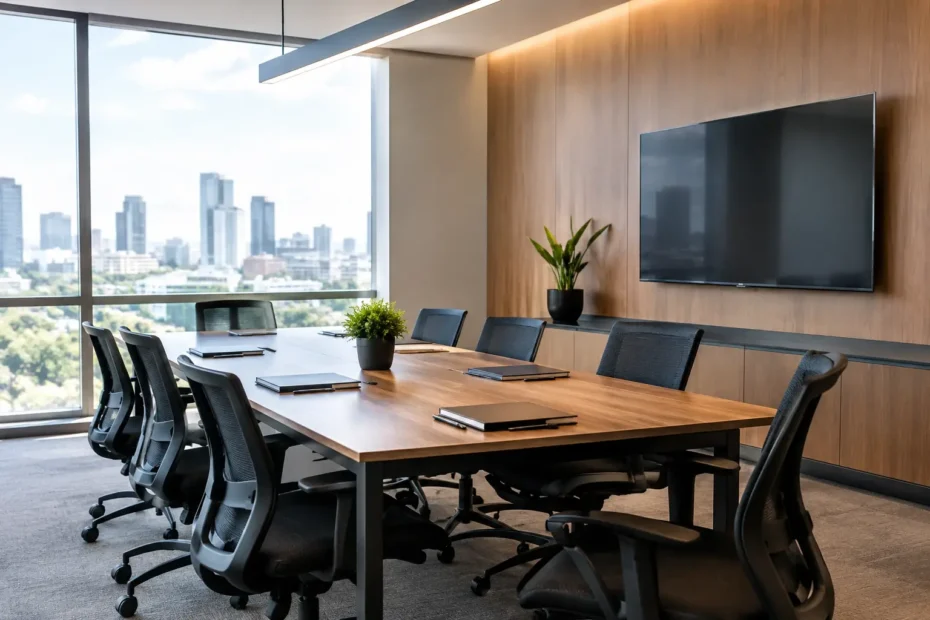 Projeto de sala de reunião para menos falhas