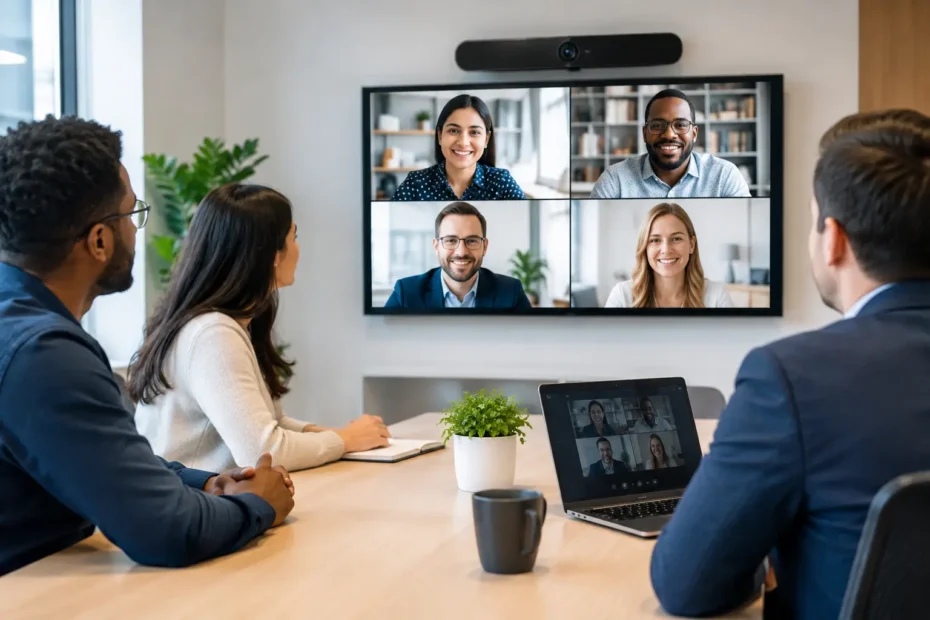 Salas Microsoft Teams com vídeo e áudio profissional