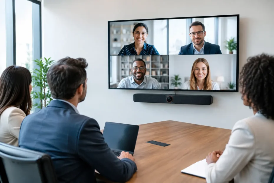 Sistema de videoconferência Poly para empresas